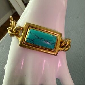 Julie Vos Gold Tone Chainlink Toggle Bracelet